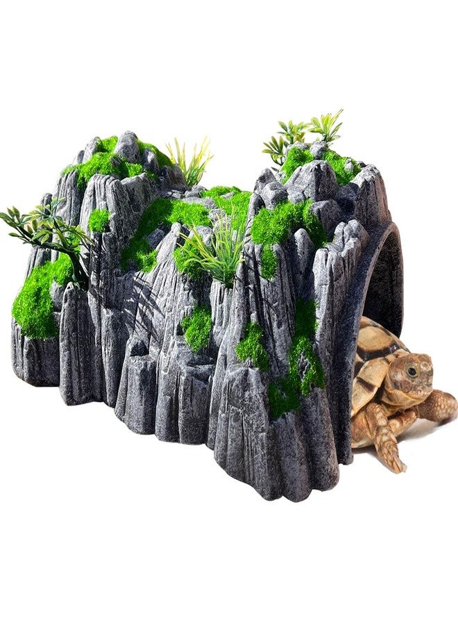 DBYANAN Reptile Hide Large Rock Turtle Cave Bearded Dragon Hideout Aquarium Caves Tortoise Habitat Accessories Leopard Gecko Hides Snake Cave Reptile Terrarium Hideaway (Large) - Image 1
